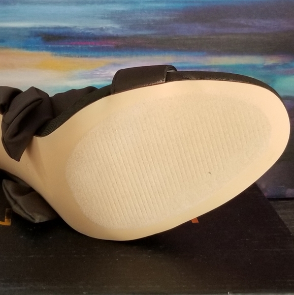 Liliana Olive Faux Satin Open Toe Stiletto Sandal w/Stretchy Ribbon Lace up - Picture 6 of 6